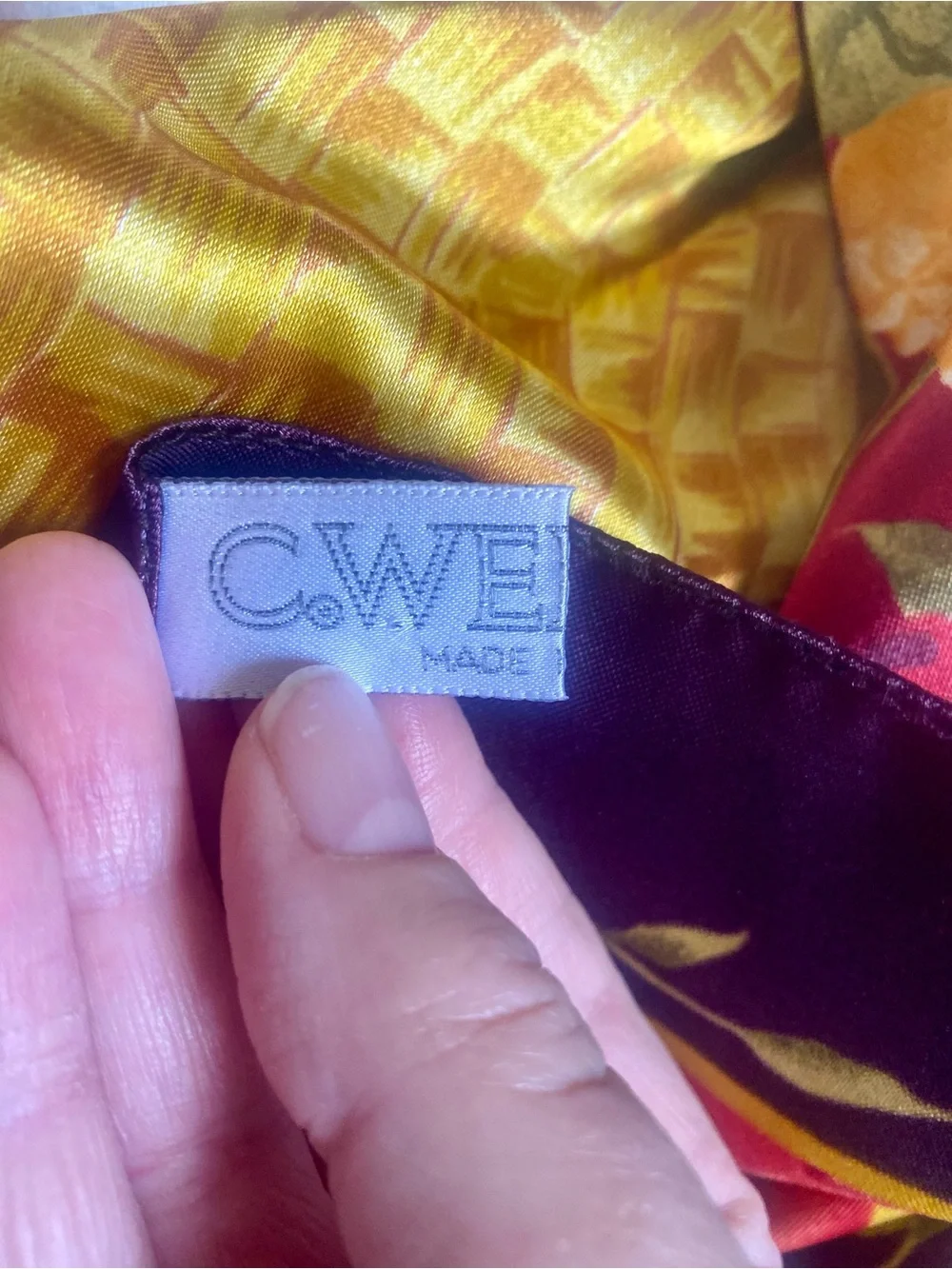 Vintage C.WEBB&CO Italy Fruit Print Scarf NOS NWT Cherry & Webb